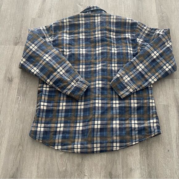 Vintage 70s 80s Windbreaker Brand Plaid Flannel Shirt Quilted Jacket Mens Large - Picture 2 of 7